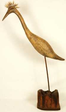 Thomas "Langan" Heron Carving, life size wooden carving