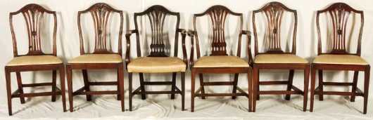 Set of Six Hepplewhite Dining Chairs