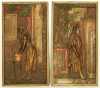Pair Of Cold Painted Bronze Relief Plaques