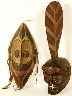 Lot of Two Tribal Masks