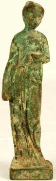 Bronze Roman Antiquity, cast in the form of a standing female figure