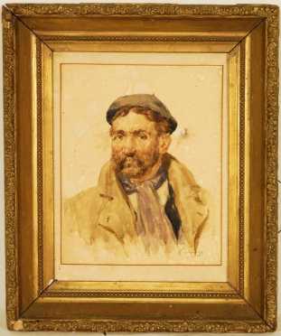 Robert Hemmings, watercolor on paper portrait 