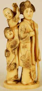 Japanese Ivory Carving of a Woman
