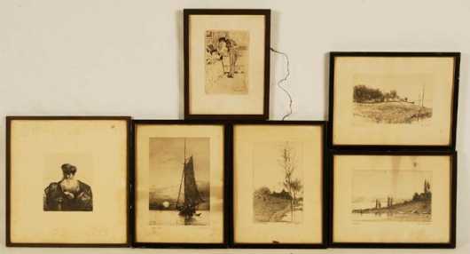 Lot of Six  Lithographs and Etchings