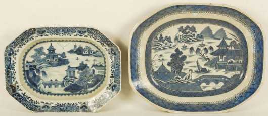 Two Oriental Ceramic Serving Plates