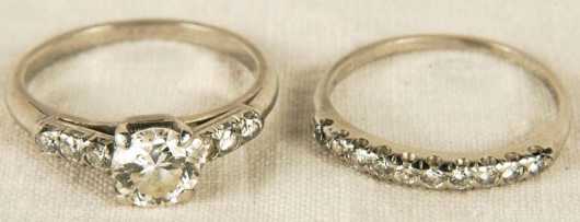 Diamond Solitaire and Diamond Wedding Ring