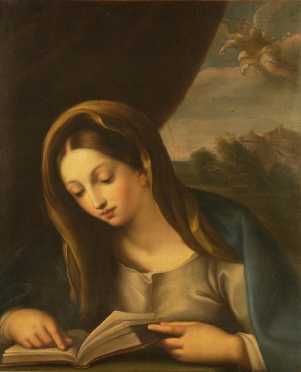Giuseppe Mazzolini, oil on canvas of  "The Annunciation"