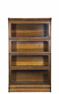 Four Section Stacking Oak Bookcase