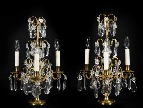 Pair of Baccarat Candelabras in the Louis XV Style