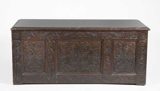 English 17thC Style Carved Oak Chest