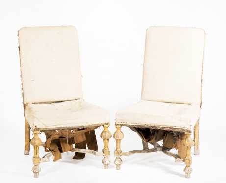 Pair of of Dutch 17thC style upholstered side chairs