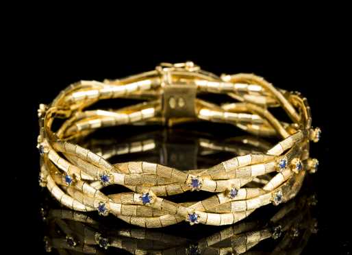 18kt. Yellow Gold and Sapphire Bracelet