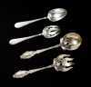Sterling Silver Two Pair of Salad Forks and Spoons
