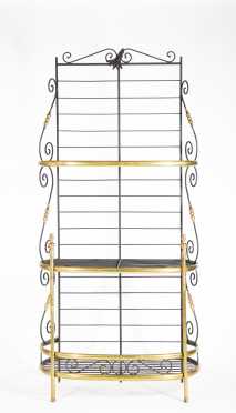 Modern Brass and Iron Bakers Rack