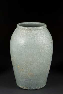 Japanese Same' (Shark Skin) Green/Gray glaze Vase