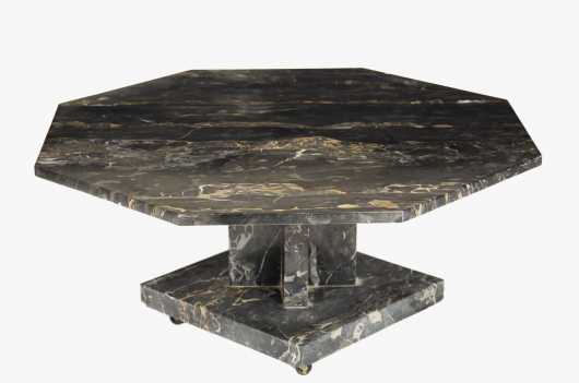 Deco Octagonal Variegated Marble top Coffee Table