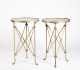 Pair of Brass And Round Marble Top Tables