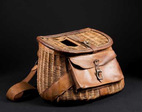 Wicker and Leather Fishing Creel