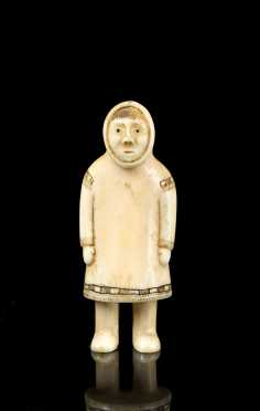 Inuit Carved Walrus Ivory Shaman's Carving