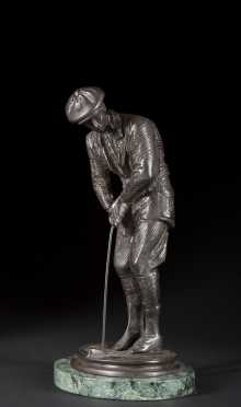 Bronze Casting of a Golfer Putting