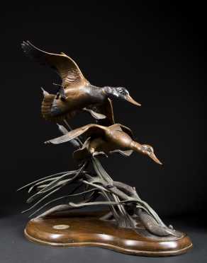 "Ducks Unlimited" Bronze casting Titled "Gale Winds"