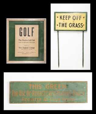 Three Golf Course Signs