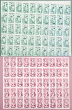 Two Blocks of 50 Golf Stamps
