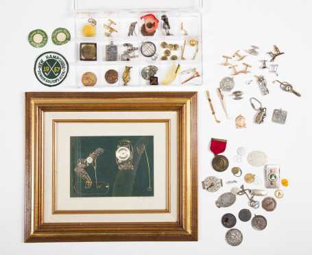 Expansive Lot of Golf Medals, Jewelry, Commemorative Items