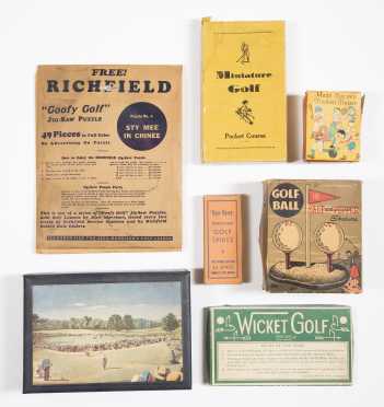 Seven Vintage Assorted Golf Collectables