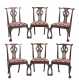 Set of Six English Chippendale Carved Mahogany Side Chairs