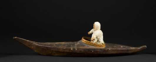 Inuit Kayak with a Figure