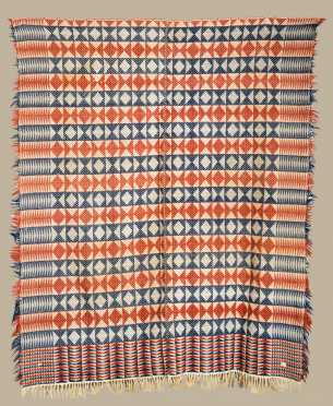 Red White and Blue Homespun Coverlet