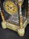 French Agate and Cloisonne 3 Piece Clock Set
