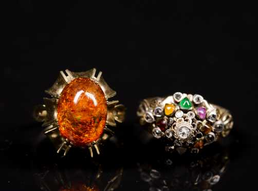 Two 14kt. and Gemstone Rings