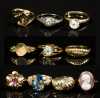 Lot of 10 Gold and Gemstone Rings