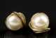 Three Pairs Pearl and Yellow Gold Earrings