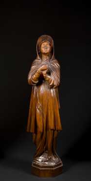 Austrian Carved Wooden Saint Figure
