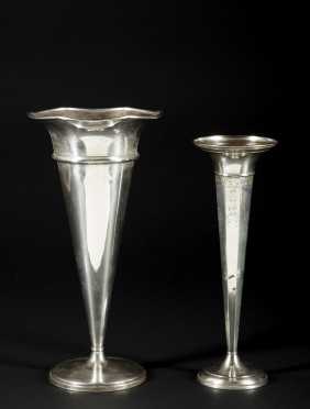2 Sterling Silver Vases