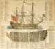English Colored Print- A Ship of War