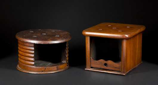 Two Early Virginia Wooden Foot Warmers