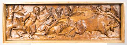 Unknown Wood Bas-Relief Carving