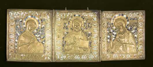 A Large Russian Folding Icon
