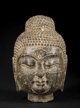 A Stone Chinese Head of the Buddha