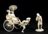 Chinese Export Signed Ivory Rickshaw Carving