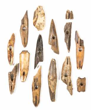 A Fine Group of 14 Prehistoric Inuit Harpoon Fragments