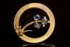 14kt. Yellow Gold and Sapphire Brooch