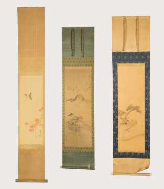 Three Japanese Hanging Scrolls 19th/E20th C
