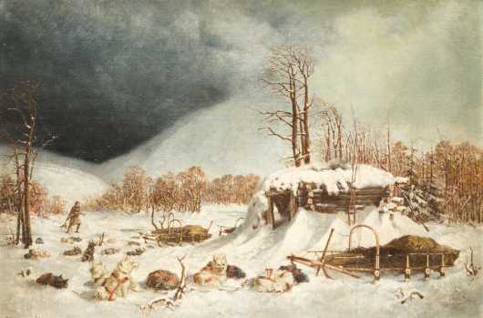 George Albert Frost, Oil on Board Painting of the "Encampment"