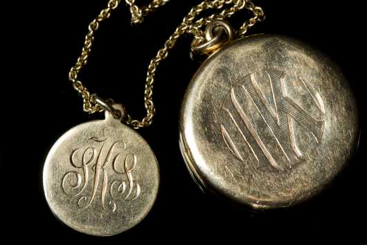 Locket and Monogram in 14kt. Gold