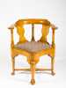 Tiger Maple Chippendale Style Corner Chair